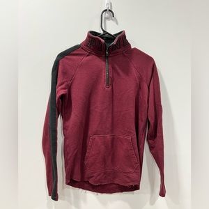 Pink Victoria’s Secret quarter zip sweatshirt, maroon and black, XS